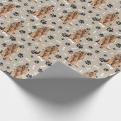 Buff Cocker Spaniel Dog Paw Prints Jeden Anlaß Geschenkpapier (Ecke)