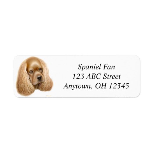 Buff Cocker Spaniel Label (Vorne)