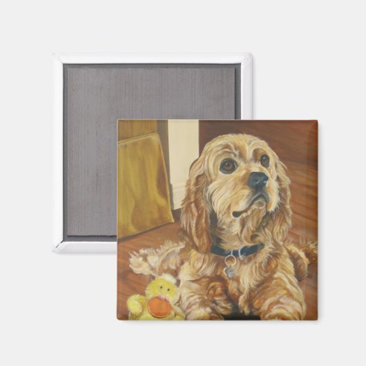 Buff Cocker Spaniel Magnet (Vorderseite/Rückseite)