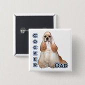 Buff Cocker Spaniel Vater 4 - Schaltfläche Button (Vorne & Hinten)