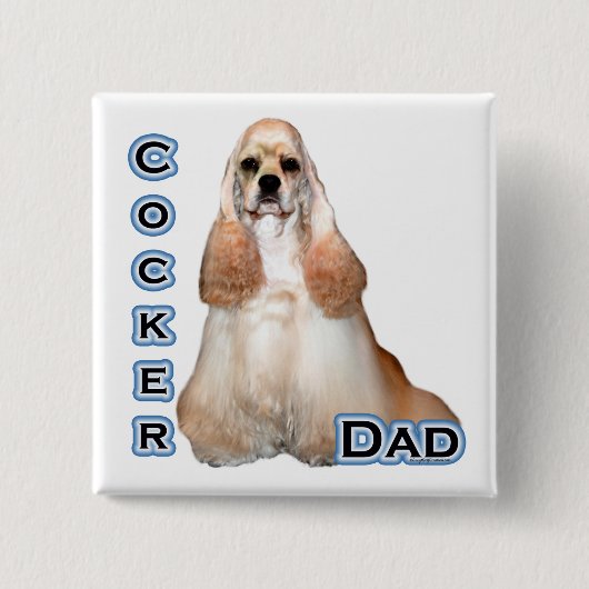 Buff Cocker Spaniel Vater 4 - Schaltfläche Button (Vorderseite)