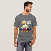 Buff Duck No Pain No Gain Gym Workout Cartoon T-Shirt (Vorne ganz)