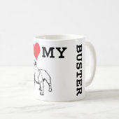 Buff English Bulldog Individuelle Name Kaffeetasse (VorderseiteRechts)