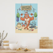 Buff-Garnelen-Gym-Poster - Lustiger Strand-Kunst-D Poster (Küche)