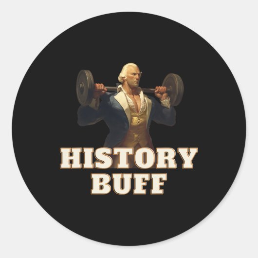 Buff George Washington 4. Juli Gym Workout Runder Aufkleber (Vorderseite)