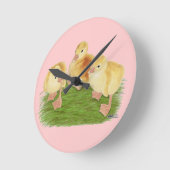 Buff Goslings Tufted Runde Wanduhr (Winkel)