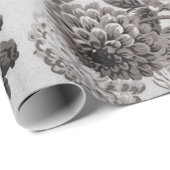 Buff Gray Brown Tone Vintage Blumentoile Geschenkpapier (Rolleneckpunkt)