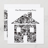 Buff House Zuhause Housewarming Party Einladung (Vorne/Hinten)