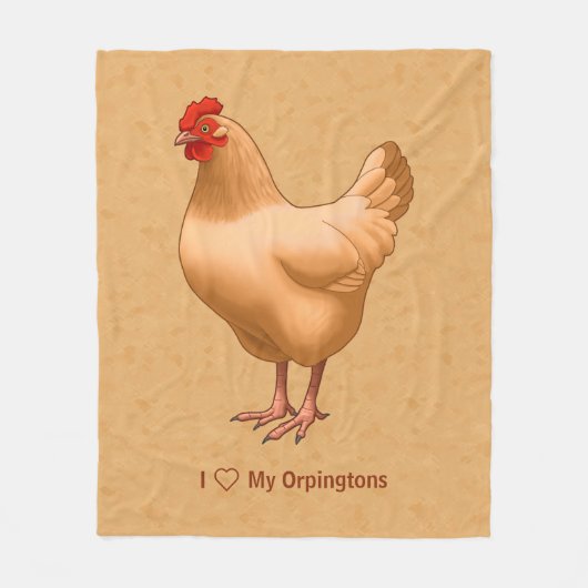 Buff Orpington Chicken Hen Fleecedecke (Vorderseite)