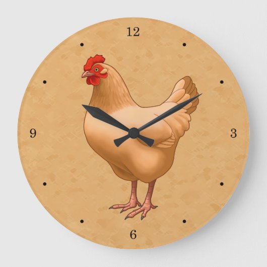 Buff Orpington Chicken Hen Große Wanduhr (Vorderseite)
