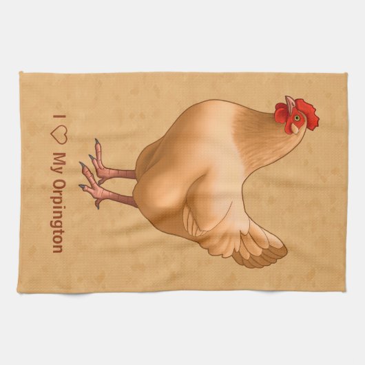 Buff Orpington Chicken Henne Geschirrtuch (Horizontal)