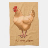Buff Orpington Chicken Henne Geschirrtuch (Vertikal)