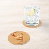 Buff Orpington Chicken Henne Runder Pappuntersetzer (Vor Ort)