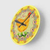Buff Orpington Rooster Clock Runde Wanduhr (Winkel)