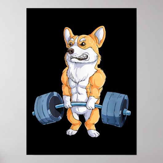 Buff Power Korgi Bodybuilder Poster (Vorne)