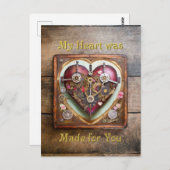 Buff Red Heart Steampunk Serie Postkarte (Vorne/Hinten)