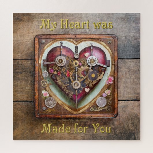 Buff Red Heart Steampunk Serie Puzzle (Vertikal)
