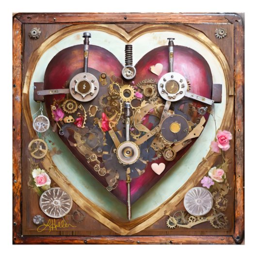 Buff Red Heart Steampunk Series Fotodruck (Vorne)