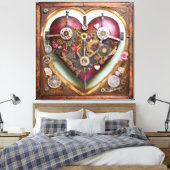 Buff Red Heart Steampunk Series Leinwanddruck (Insitu (Schlafzimmer))