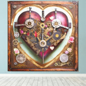 Buff Red Heart Steampunk Series Leinwanddruck (Insitu (Holzboden))