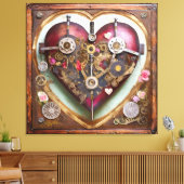 Buff Red Heart Steampunk Series Leinwanddruck (Insitu (Wohnzimmer))