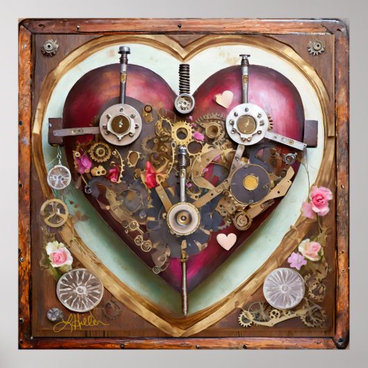 Buff Rot Herz Steampunk-Serie Poster (Vorne)