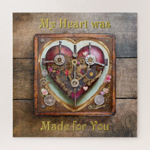 Buff Rot Herz Steampunk-Serie Puzzle