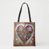 Buff Rot Herz Steampunk-Serie Tasche (Vorderseite)