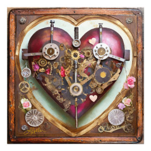 Buff Rother Herz Steampunk-Serie Fotodruck