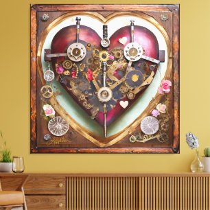 Buff Rother Herz Steampunk-Serie Leinwanddruck