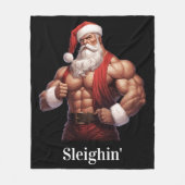 Buff Santa Claus Workout Muscles Gym Fleecedecke (Vorderseite)
