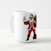 Buff Santa Friedenszeichen! Gerissene Abs und lust Kaffeetasse (Vorderseite Links)