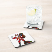 Buff Santa Peace Sign! Ripped Abs & Funny Christma Getränkeuntersetzer (Rechte Seite)