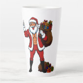 Buff Santa Peace Sign! Ripped Abs & Funny Christma Milchtasse (Vorderseite)
