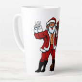 Buff Santa Peace Sign! Ripped Abs & Funny Christma Milchtasse (Linke Ecke)