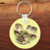 Buff Spitz Goslings Schlüsselanhänger (Vorderseite)