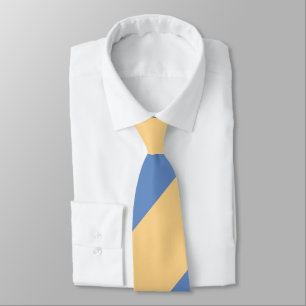 Buff und Sky Blue Broad Regimental Strip Krawatte