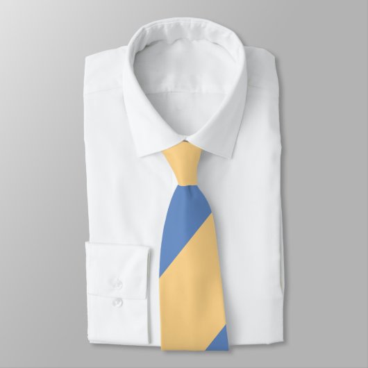 Buff und Sky Blue Broad Regimental Strip Krawatte (Gebunden)
