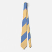 Buff und Sky Blue Broad Regimental Strip Krawatte (Vorderseite)
