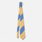 Buff und Sky Blue Broad Regimental Strip Krawatte (Rückseite)