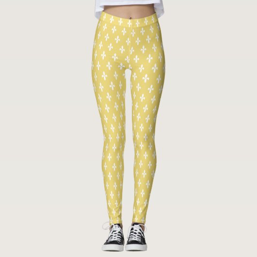 Buff Viktorianisch Fleur de Lys Leggings (Vorderseite)