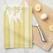 Buff Viktorianisch Strip mit Schmetterling Geschirrtuch (Viertel Falte)