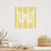 Buff Viktorianischer Lady Strip mit Schmetterling Poster (Küche)
