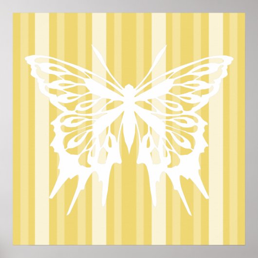 Buff Viktorianischer Lady Strip mit Schmetterling Poster (Vorne)