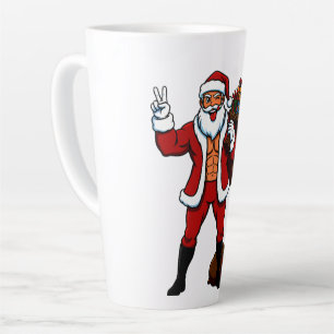 Buff Weihnachtsmann Friedenszeichen! Gerissene Abs Milchtasse