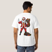 Buff Weihnachtsmann Friedenszeichen! Gerissene Abs T-Shirt (Schwarz voll)
