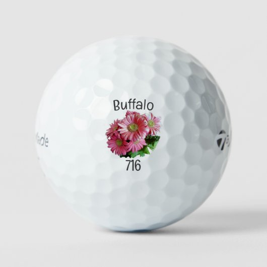 Buffalo 716 Gerber Daisy Glolf Balls Golfball (Vorderseite)