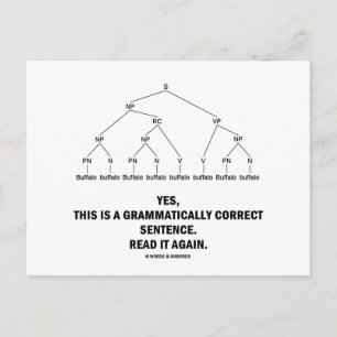 Buffalo (8-mal) Grammatisch korrekter Satz Postkarte