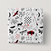 Buffalo Adventures Black and Red Kariert ID599 Button (Vorderseite)