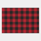 Buffalo Adventures Black and Red Kariert ID599 Geschenkpapier Set (Vorderseite)